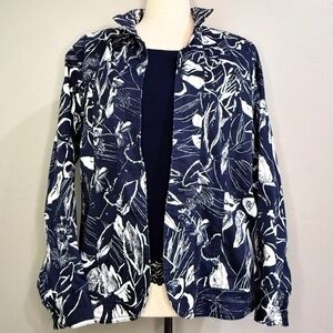 Coldwater Creek Plus Size Navy & White Floral Jacket – Size 2X + FREE Tank